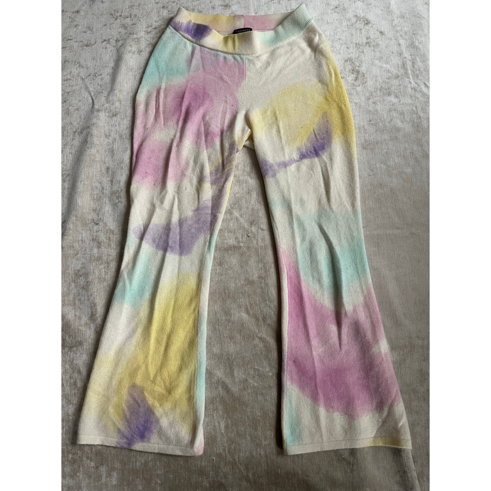 Cashmere Pull On Pants Sugar Rush Bianca Crema Flare Tie Dye Charter Club Lounge